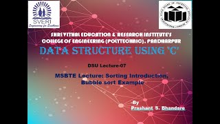 MSBTE Lecture: Sorting Introduction, Bubble sort Example