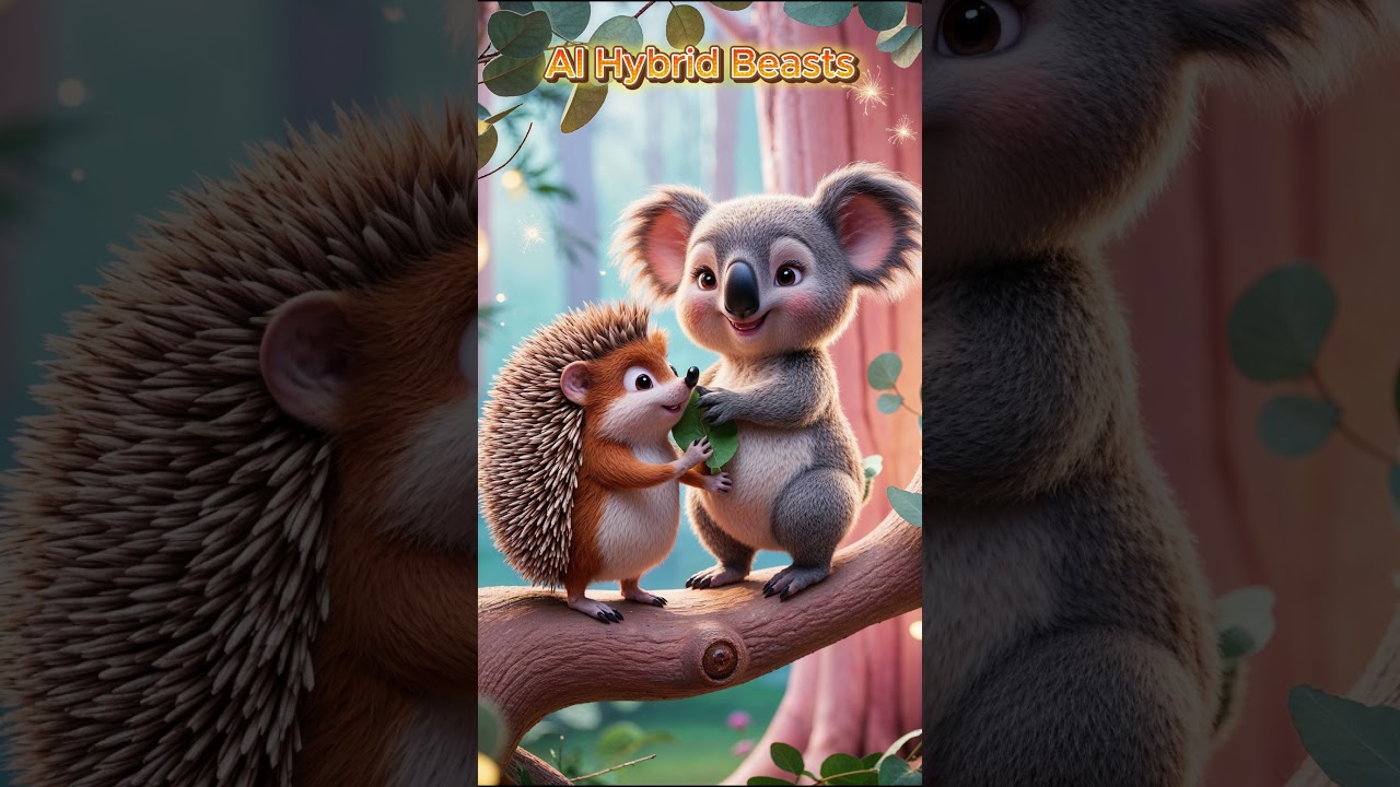 Meet 4 Adorable Hybrid Animals! 🐾 Fox, Panda, Hedgehog, Dolphin Mashup!