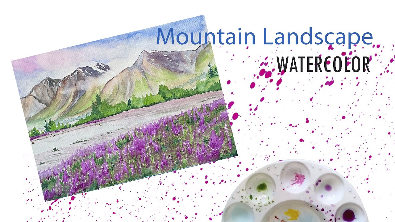 How to paint a mountain landscape in watercolor YouTube