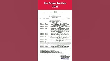 Hs Exam Routine 2023 // উচ্চমাধ্যমিকের পরিক্ষার রুটিন 2023#WBCHSE