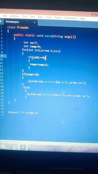 Write a program in java to check whether a number is prime or not ...