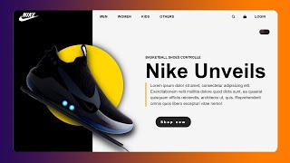 UI   UX  design of nike unveils landing page   webpage with dark   night mode in html and css only