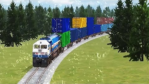 Train Sim Using Indian Train WDP-4 Colorful Double Stack in Rainy Port of Call