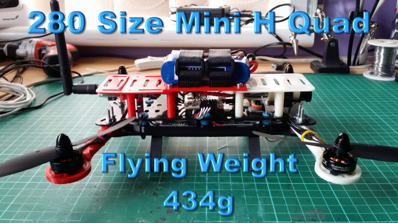 FPV Mini H Quad Copter with crash