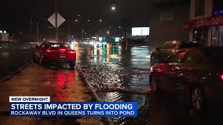 Streets impacted by flooding in Queens