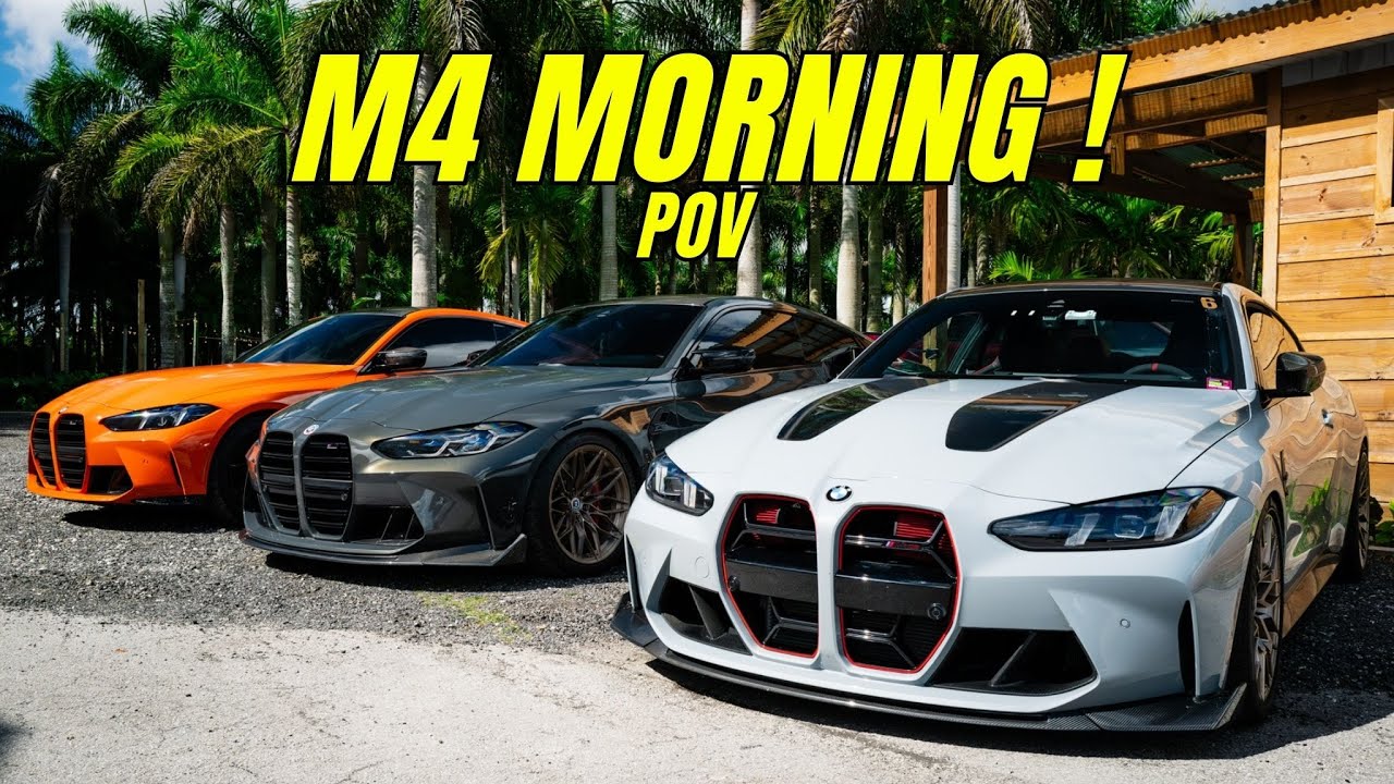 RISE AND DRIVE WITH 3 BMW M4 COMPETITION POV !  - XDRIVE- RWD AND CS !