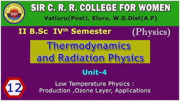 12. BSc 2/4 -Thermodynamics & Radiation Physics - Unit 4 - Low Temperature Physics