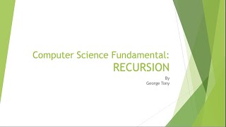 What is recursion Computer Science fundamental