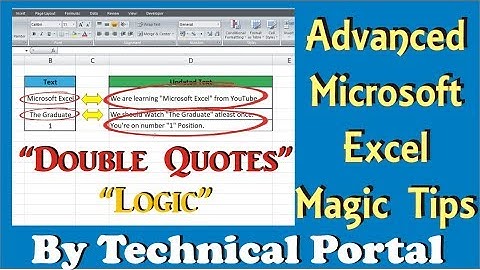 How to use Double Quotes in Microsoft Excel Properly | Best Advanced Microsoft Excel Tips |