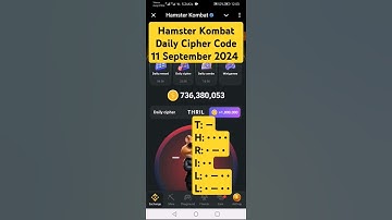 Hamster Kombat Daily Cipher Code 11 September 2024 #Hamsterkombat #dailyciphercode
