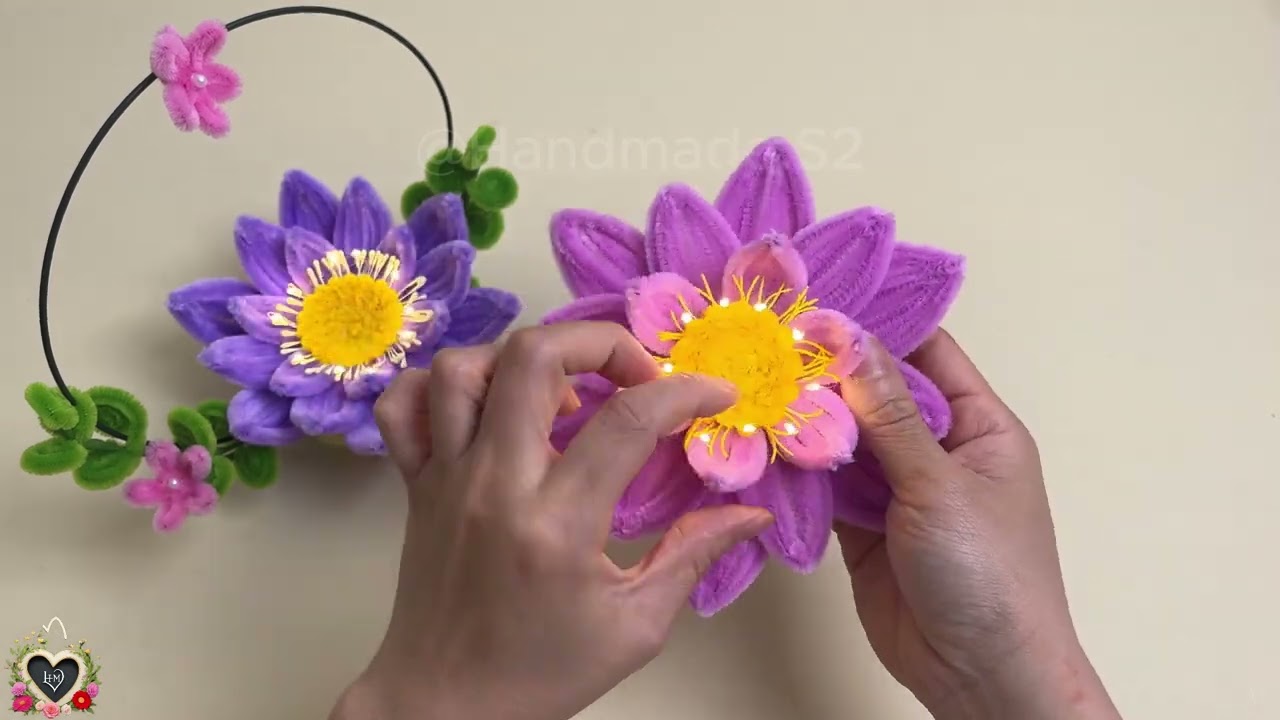 Как сделать красивые фонарики-лотосы из средства для чистки труб (синильная проволока) #hms2