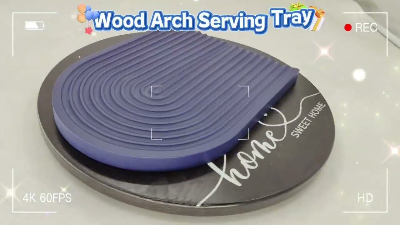 Wood Arch Serving Tray for Multi-Purpose Coffee Table, Serving Tray Water Ripple Tray#servingtray
