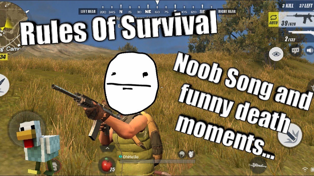 RULES OF SURVIVAL NOOB SONG!  Funny death moments...