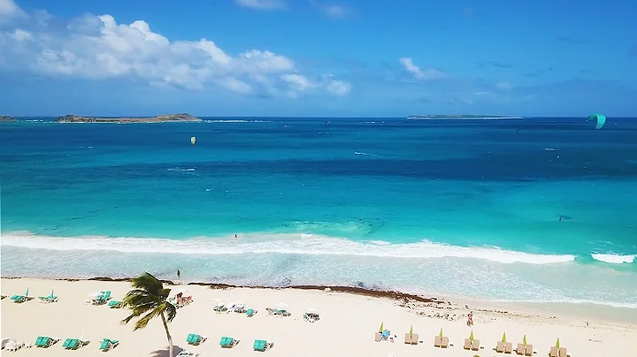 Blue Therapy 🌊😇✨💙 4K Caribbean Drone Video of Orient Bay, Saint Martin
