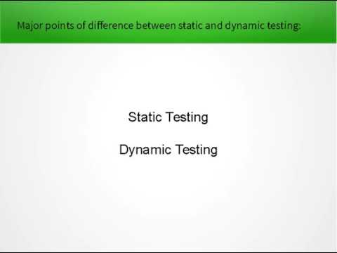 Static Testing Vs Dynamic Testing