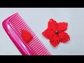 Amazing Hand Embroidery Woolen Flower Making with Hair comb | Easy Sewing Hack | DIY Woolen Flower
