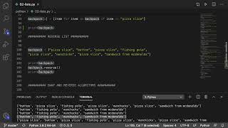 Python Programming 26   Manipulating Lists Review