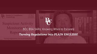 Bcc Bsa Sars Knowing When To Escalate