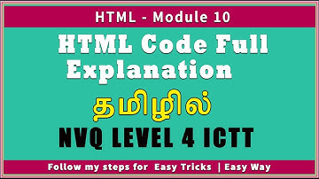 HTML Syntax Full Explanation in Tamil | NVQ Level 4 ICTT