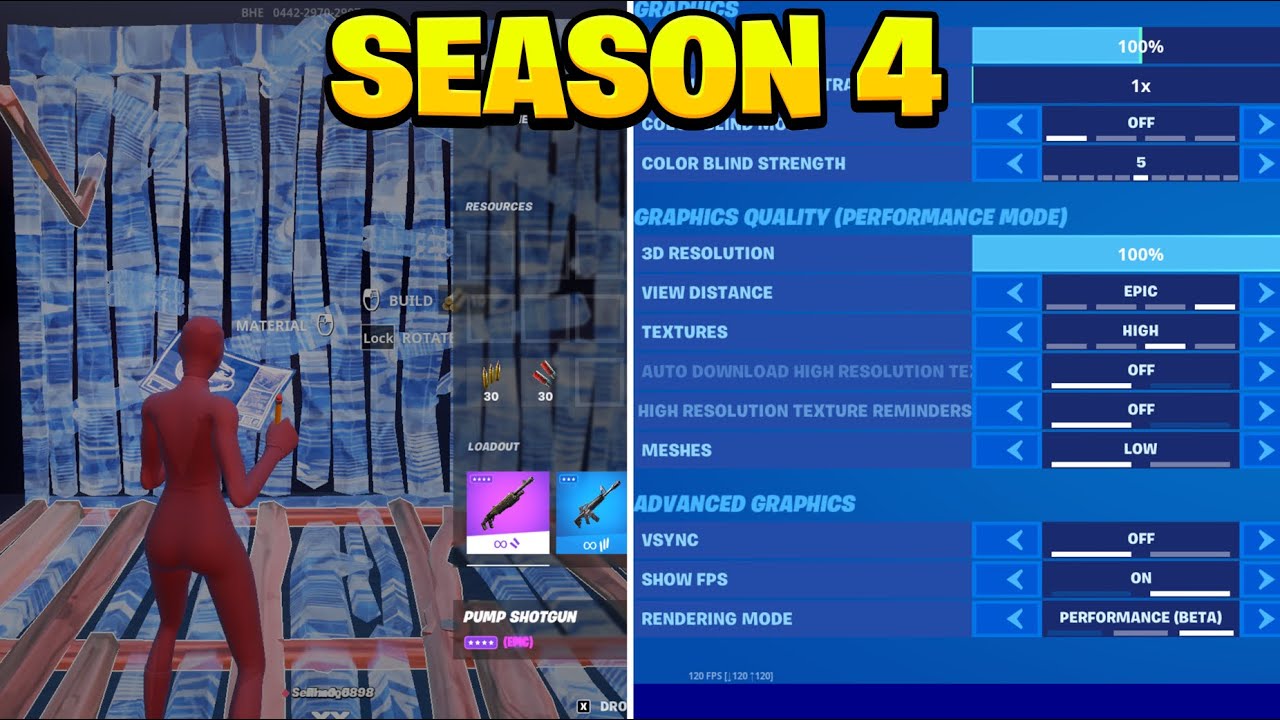 How To Get Bubble Wrap Builds for Performance Mode in Fortnite (Season 4)