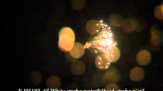 WulkanFajerwerki - F-H6103 6'' white strobe waterfall red strobe pistil.avi