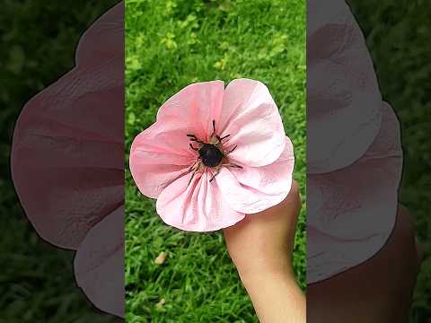 Super aesthetic flower from tissue paper  | diy paper flower #shorts #craft