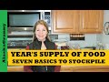 Year's Supply Seven Basic Foods to Stockpile Prepper Pantry Year of Food