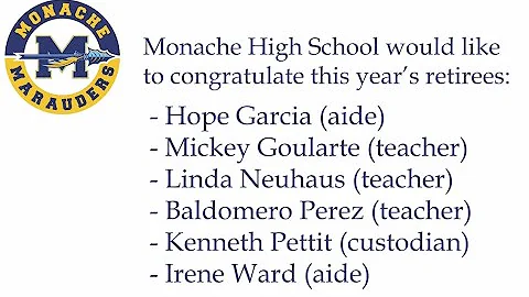 Monache High School - 2020 Retiree Tribute