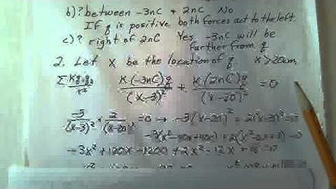 Electrostatics Zero Net Force on Third Charge when 2 fixed charges are present  Prof Clements