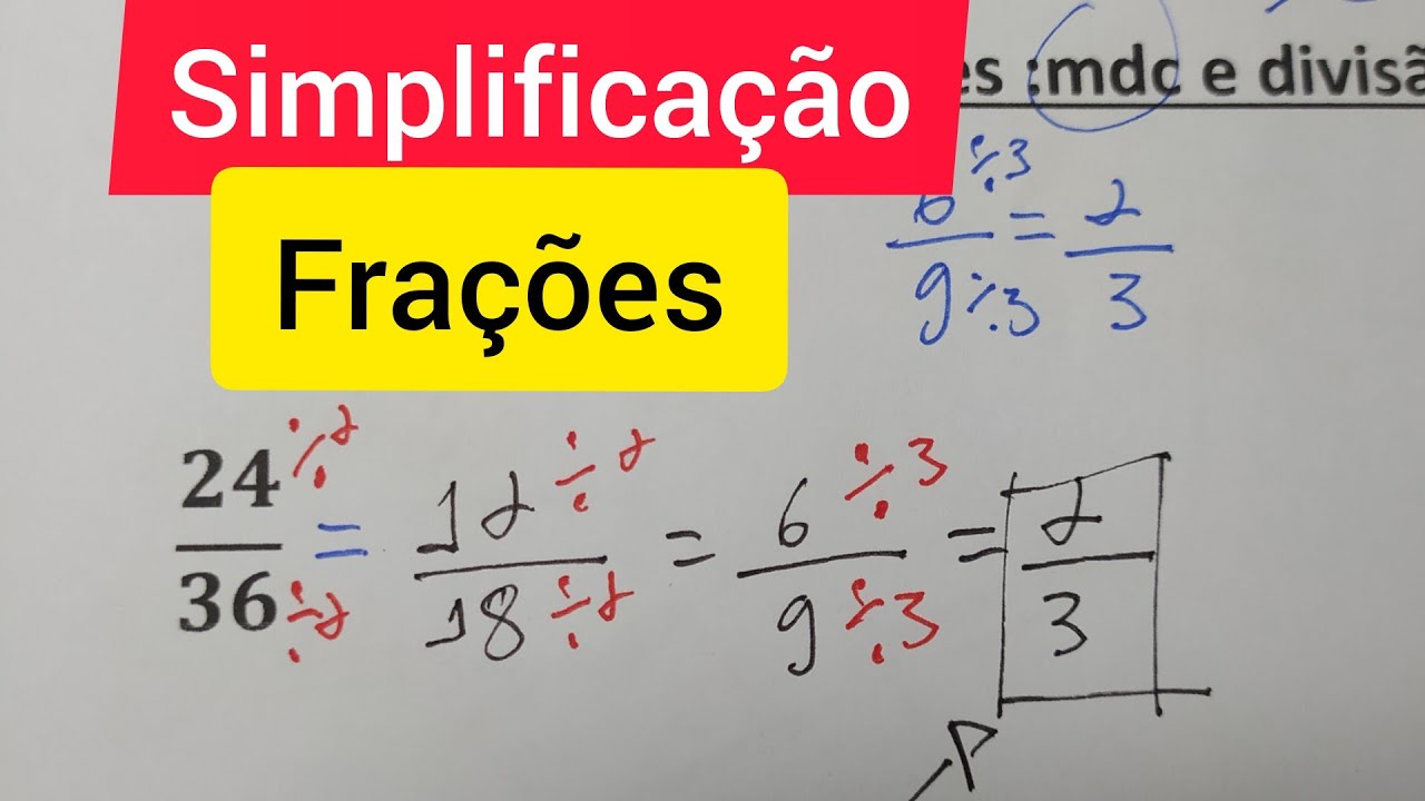 COMO SIMPLIFICAR A FRAÇÃO 24/36?  Simplificação de frações 