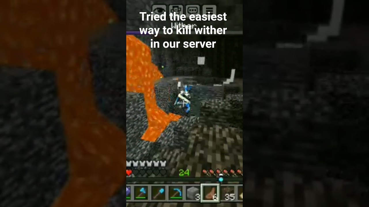 trying to kill wither easily in Minecraft bedrock #minecraftshorts #killwither