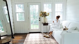 Cottage Sunroom Makeover for Fall | Cozy Vlog   @POVISON Aurora Sofa Bed Review 