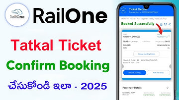Rail one app tatkal ticket booking Telugu | Railone app Train Ticket Booking | Tatkal Ticket Booking