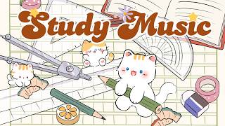Study Music 📐✏️ Lofi Kitty📖🌼2 Hour Cafe Song 🌸Stream cafe☕ cute & relaxing 🎶 Make Your Day Better