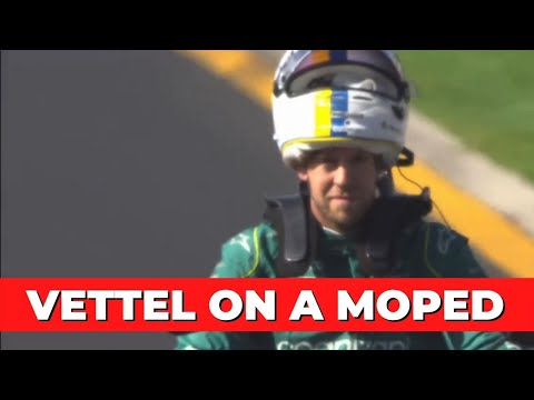 Sebastian Vettel Riding A Moped At The 2022 F1 Australian GP