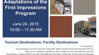 First Impressions Webinar 2: Tourism Destinations, Small Communities