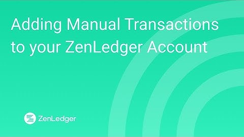 How to Add a Manual Transaction