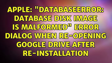 "DatabaseError: database disk image is malformed" error dialog when re-opening Google Drive...