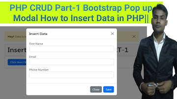 PHP Crud Part-1 Using (Bootstrap Pop-up Modal) - How to Insert Data into Database in PHP|| #php