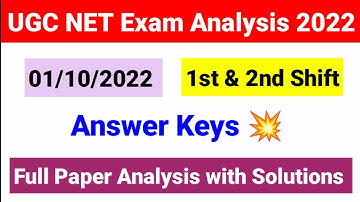 UGC NET Paper Analysis held on 1 October 1st & 2nd Shift 2022| 1 October ugc net paper analysis 2022