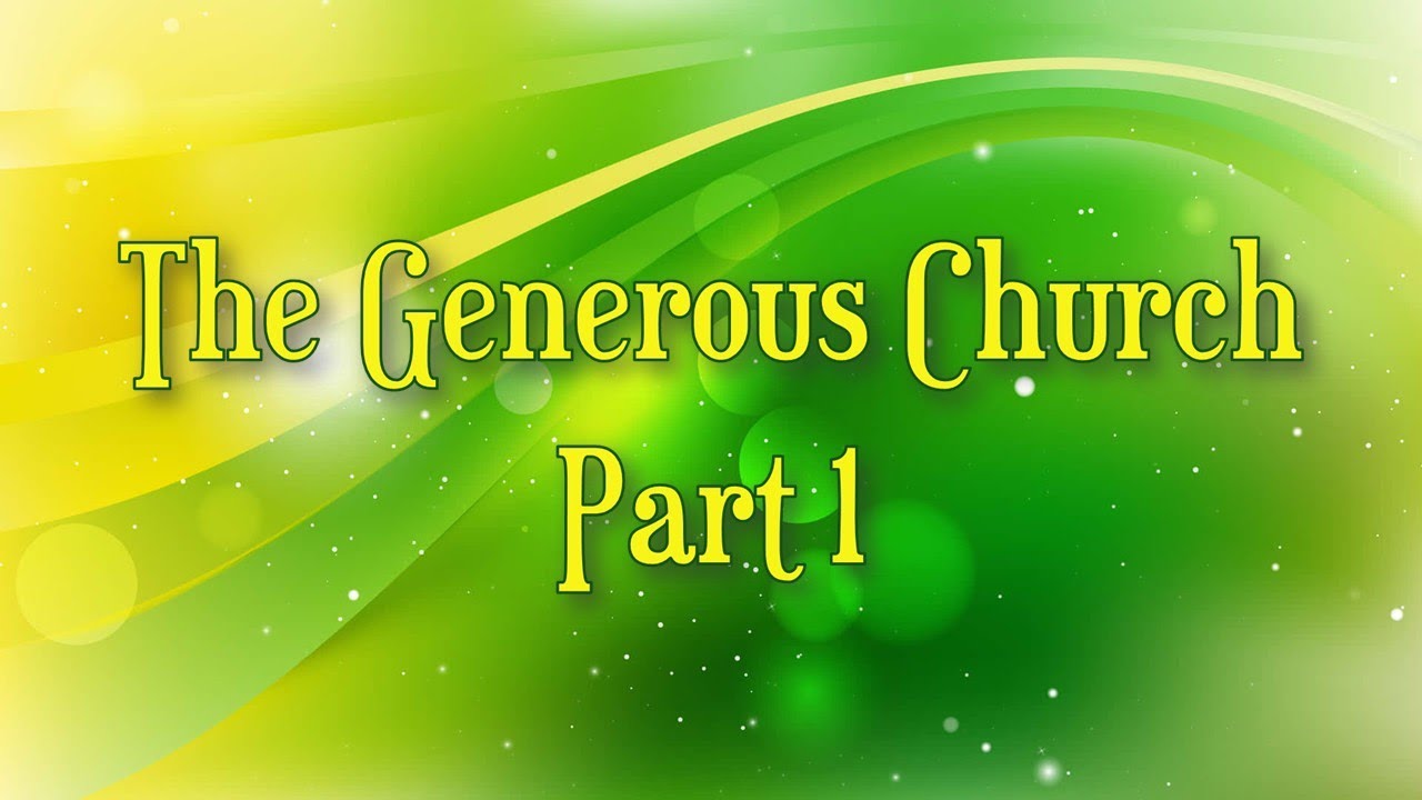 Refuge Church Paisley - Generous Church Part 1