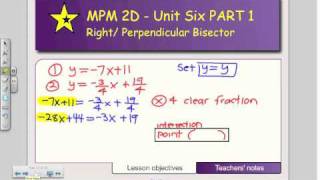 MPM2D Unit 6 Seminar Part III - Analytic Geometry