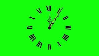 Clock 12 Hours Free Green Screen Speed 60x FHD