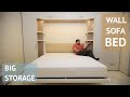 FLAT - Wall bed with sofa, big table and storage.