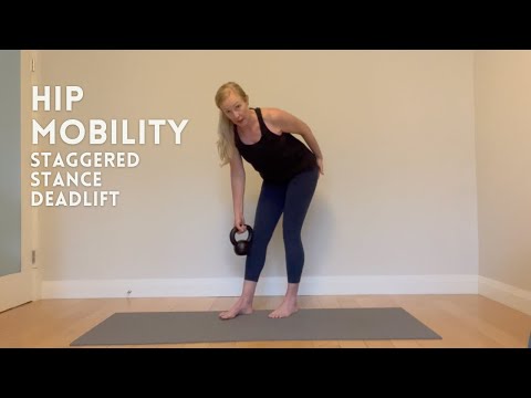 Staggered stance deadlift