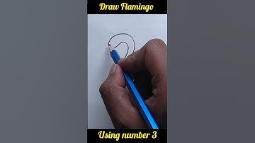 Draw Flamingo using number 3 #tutorial #art #trending #beginners #creative #howtodraw #easy #cute