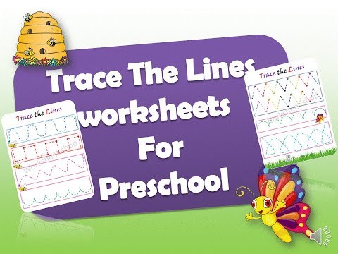 Trace the Lines practice worksheets for preschoolers, free introduction of Handwriting preschoolers