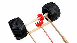DIY Rubber Band Powered Car Using Popsicle Sticks & Coca-Cola Bottle Caps
