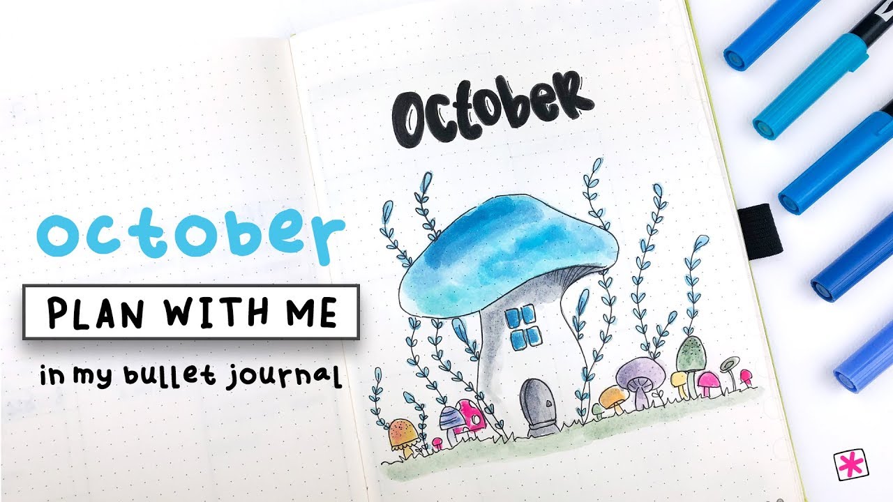 PLAN WITH ME  ||  My Bullet Journal Setup (October 2019) - Mushrooms Theme