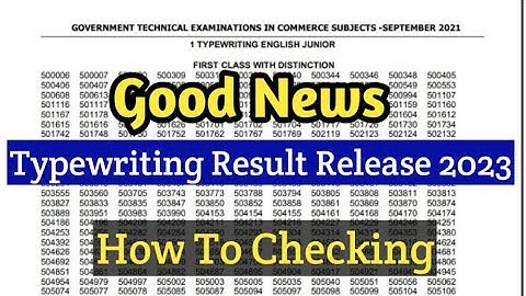 Typewriting Exam Result 2023 Typewriting Exam 2023 Typewriting Exam Result 2023